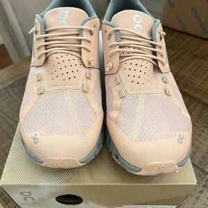 On Running Cloudnova Pink and Gray Sneakers